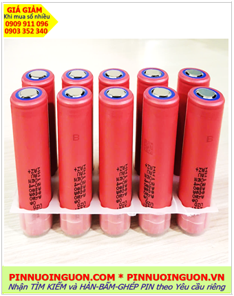 Sanyo NCR18650GA; Pin sạc 3.7v Sanyo NCR18650GA  3300mAh dòng xả 10A chính hãng